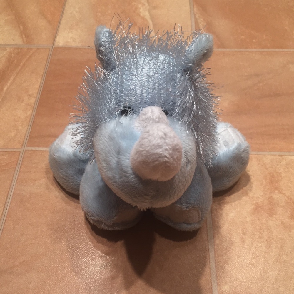 Webkinz Ganz Blue Rhino Long Hair HM196 Plush Stuffed Animal Toy
